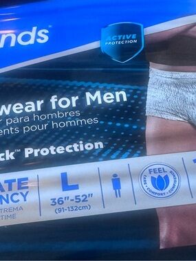 Lot of 4 (72) Attends Adult Underwear large New protection